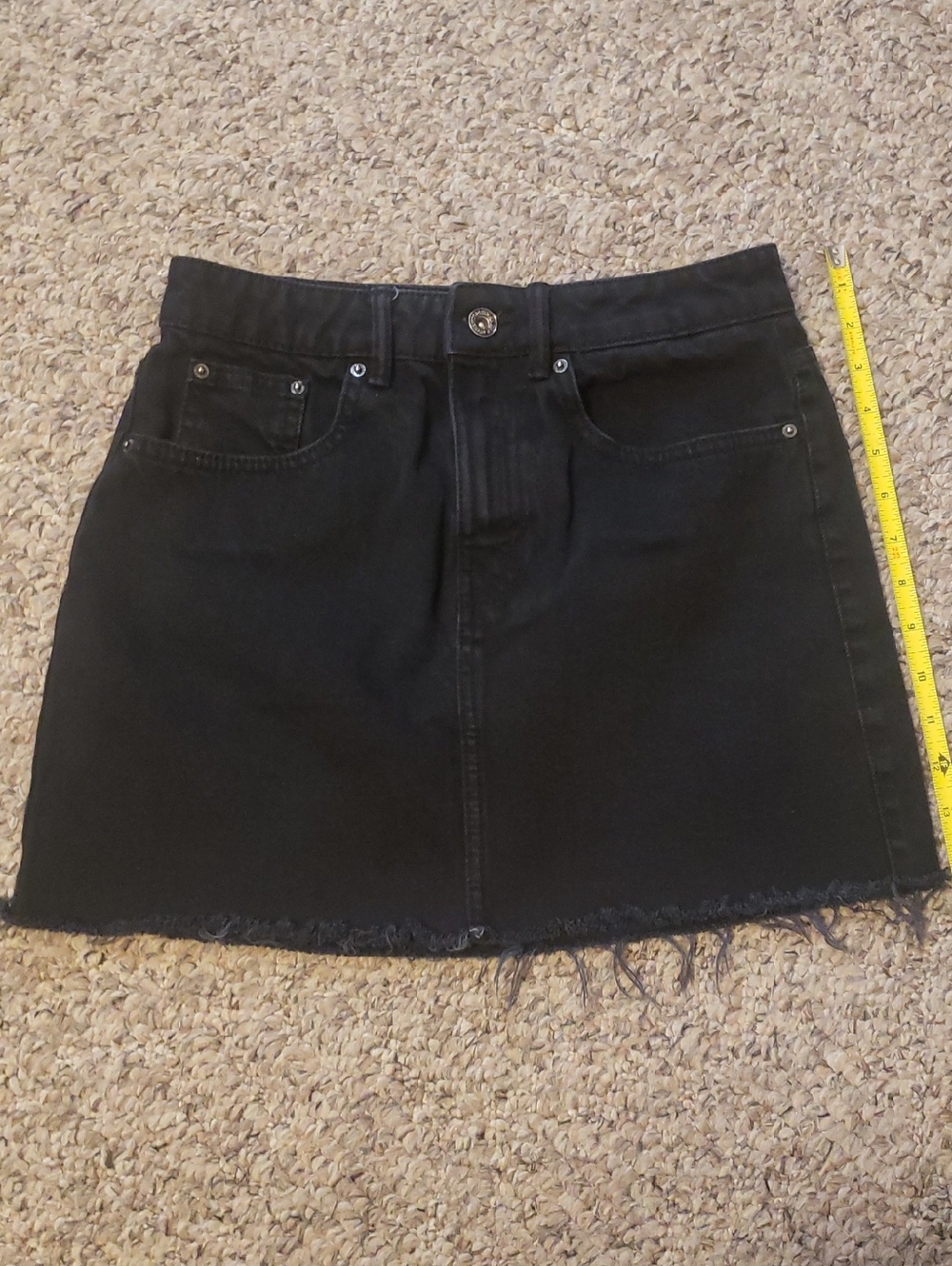 Zara Auth Denim BY TRA Dark Blue Mini Skirt, Size 6